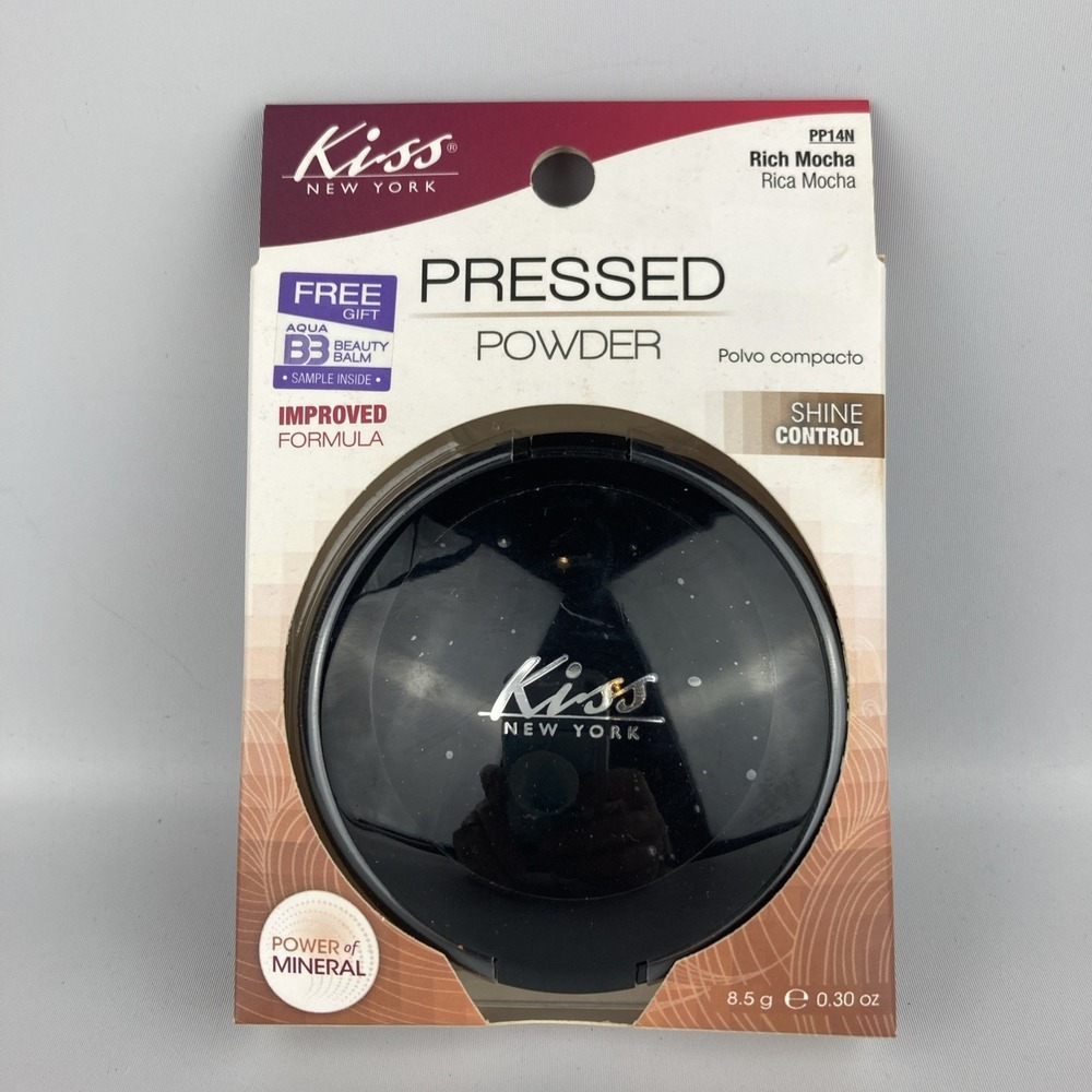Kiss New York Pressed Powder Shine Control PP14N Rich Mocha
